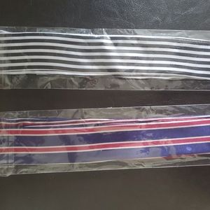 NEW Set of 2 Black and White Stripe Purse Scarf / Bandeaus